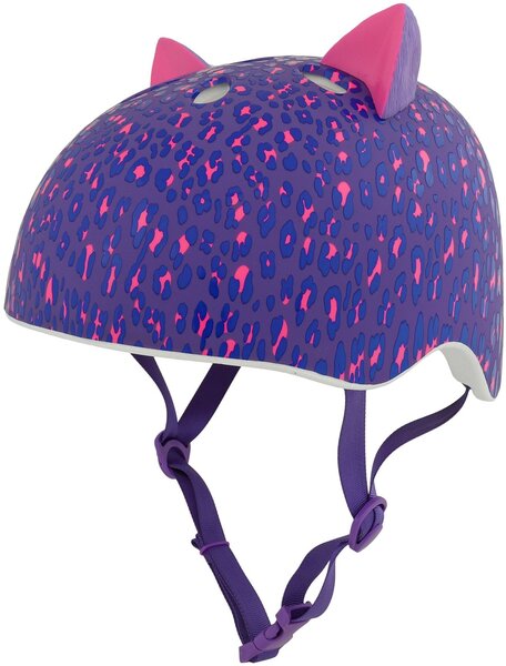 bike helmets purple Krash Leopard Kitty Purple Fit System Youth Bike Helmet