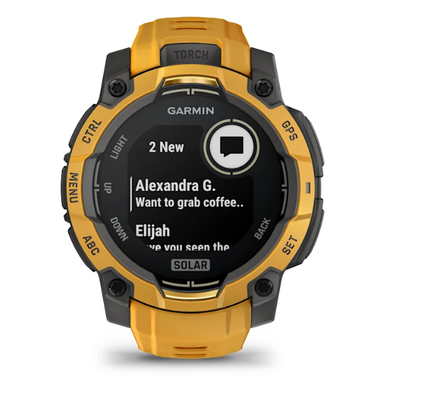 Garmin Instinct 3 – 45 mm, Solar Sunburst with Sunburst/Gray Band