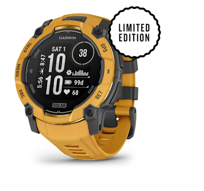 Garmin Instinct 3 – 50 mm, Solar Sunburst with Sunburst/Gray Band