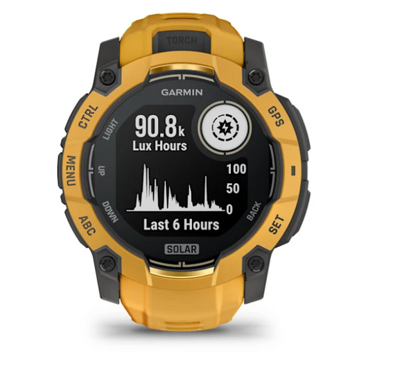 Garmin Instinct 3 – 50 mm, Solar Sunburst with Sunburst/Gray Band