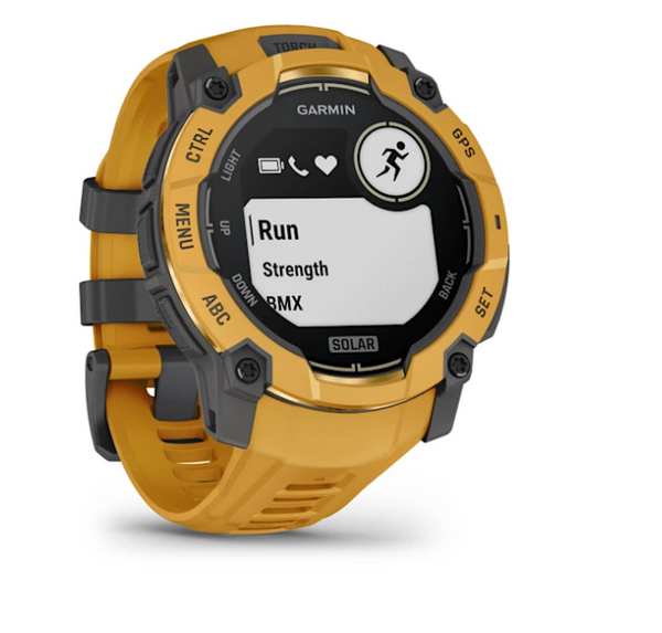 Garmin Instinct 3 – 50 mm, Solar Sunburst with Sunburst/Gray Band