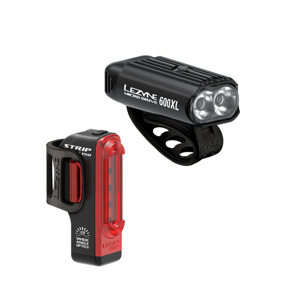 Lezyne Micro Drive 600XL and Strip Headlight and Taillight Set